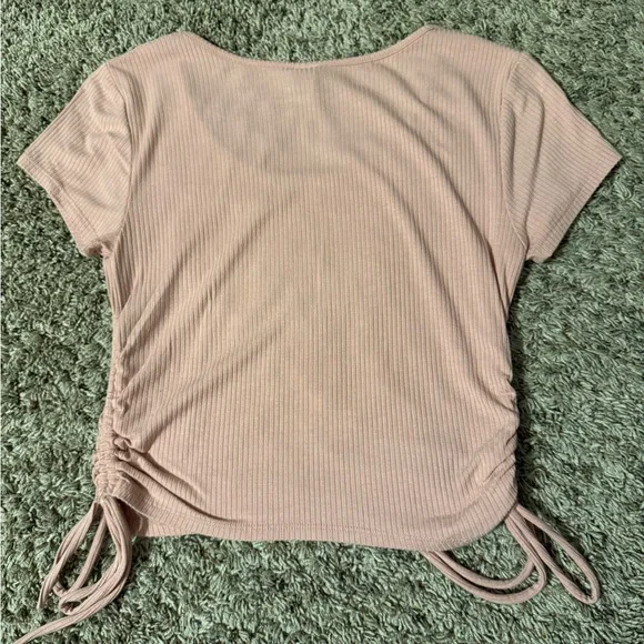 Pink Ribbed Crop Top - Picture 2 of 3